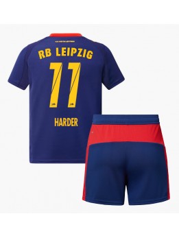 RB Leipzig Conrad Harder #11 Replika Borta Kläder Barn 2025-26 Kortärmad (+ byxor)